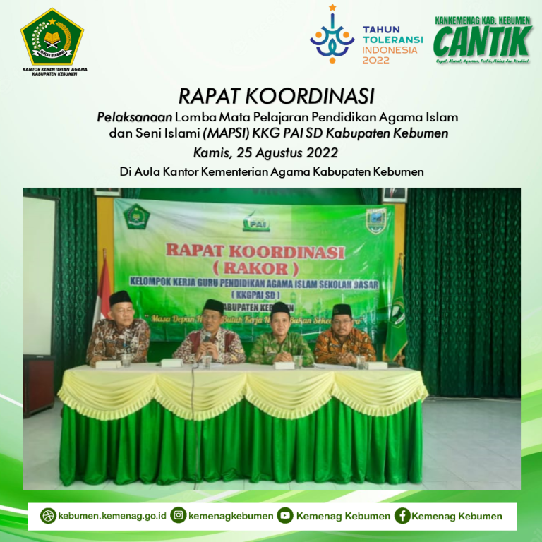 H. Khamid Buka Rakor Persiapan MAPSI KKG PAI SD Kabupaten Kebumen