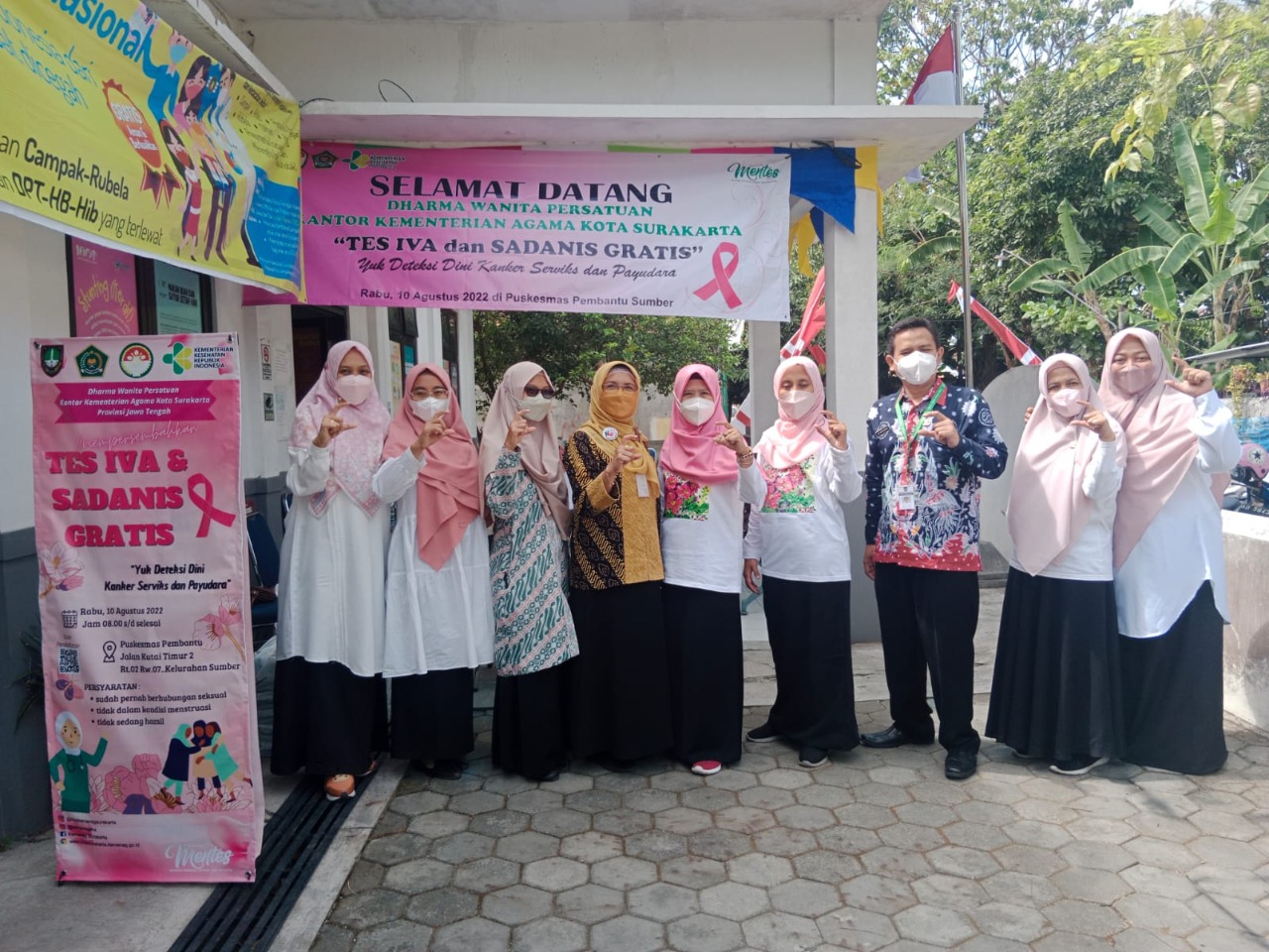 Pencegahan dini kanker servik dan kanker payudara, DWP Kemenag Kota Surakarta gelar tes IVA dan Sadanis