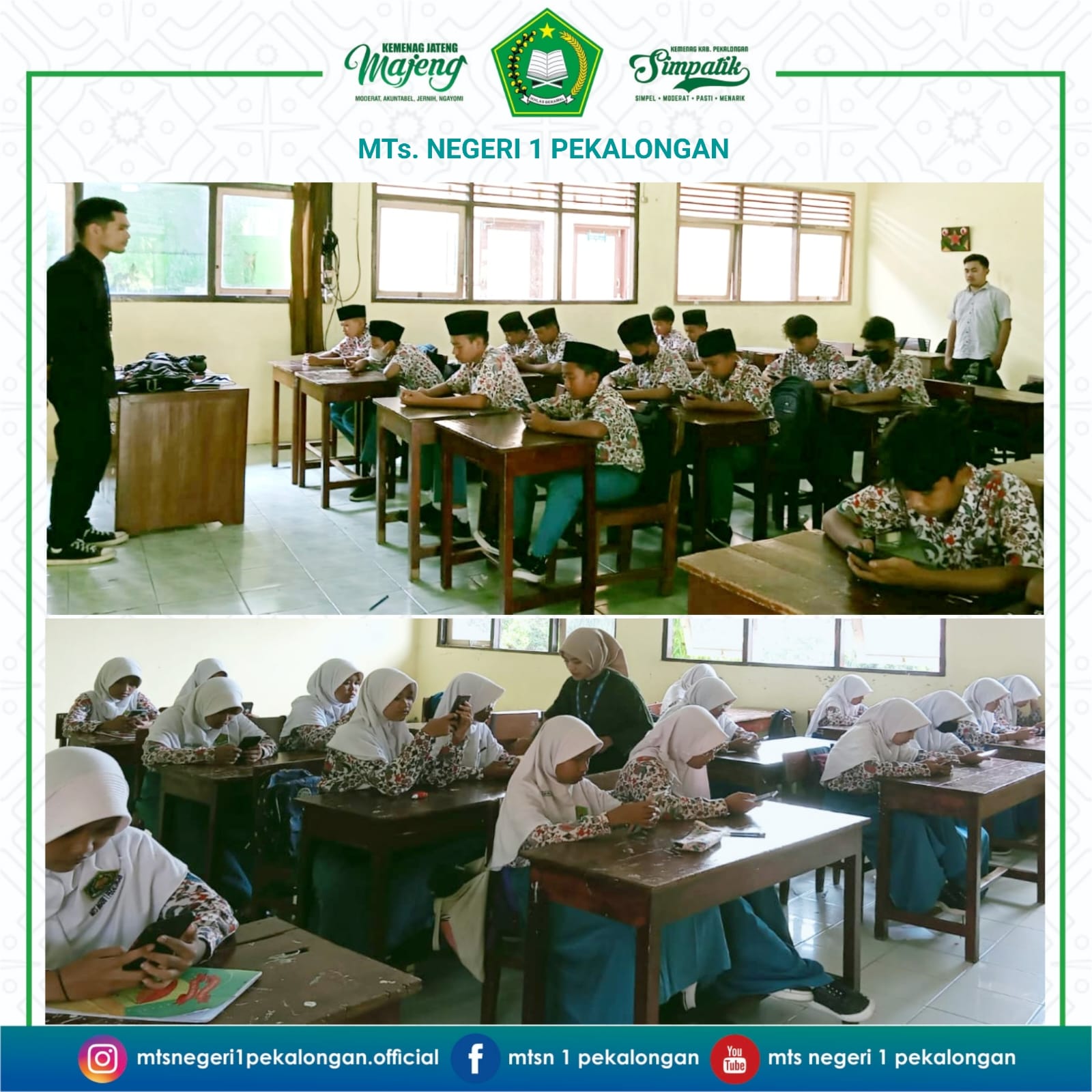 Siswa MTs N 1 Pekalongan Ikuti Sosialisasi dan Simulasi AKM