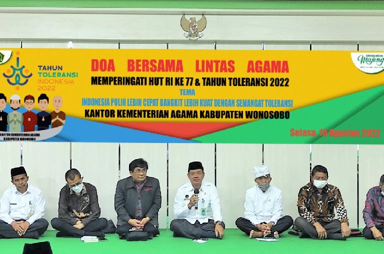 Doa Bersama Lintas Agama Peringatan HUT RI Ke 77 Dan Tahun Toleransi Nasional 2022 Kankemenag Wonosobo