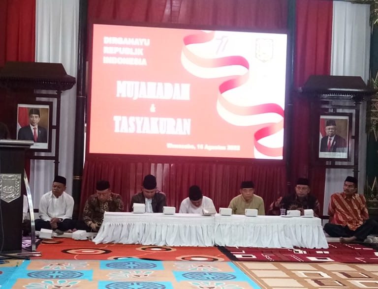 Mujahadah dan Tasyakuran Peringatan HUT RI Ke 77 Kabupaten Wonosobo