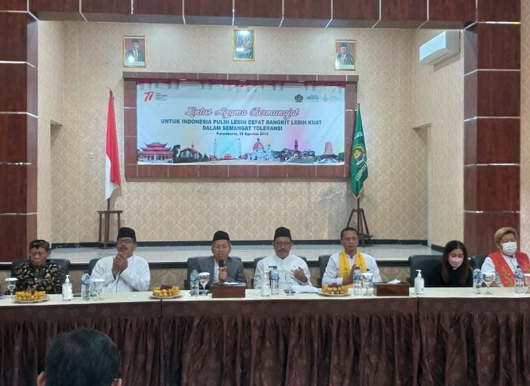 Sambut HUT RI Ke 77 FKUB Dan Kemenag Banyumas Gelar Doa Lintas Agama