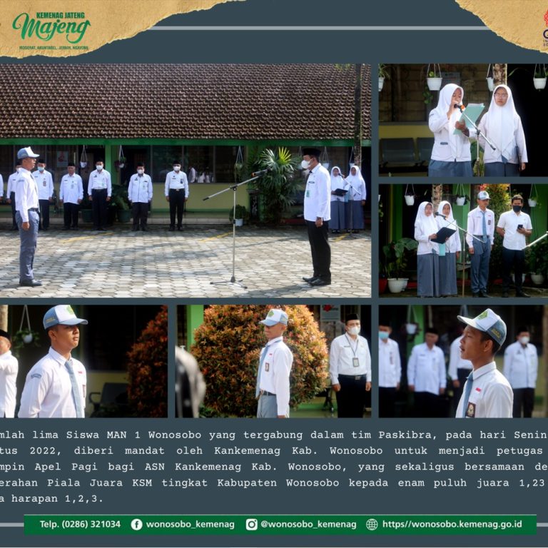 Siswa MAN 1 Wonosobo Pimpin Apel Pagi ASN Kankemenag Kab. Wonosobo