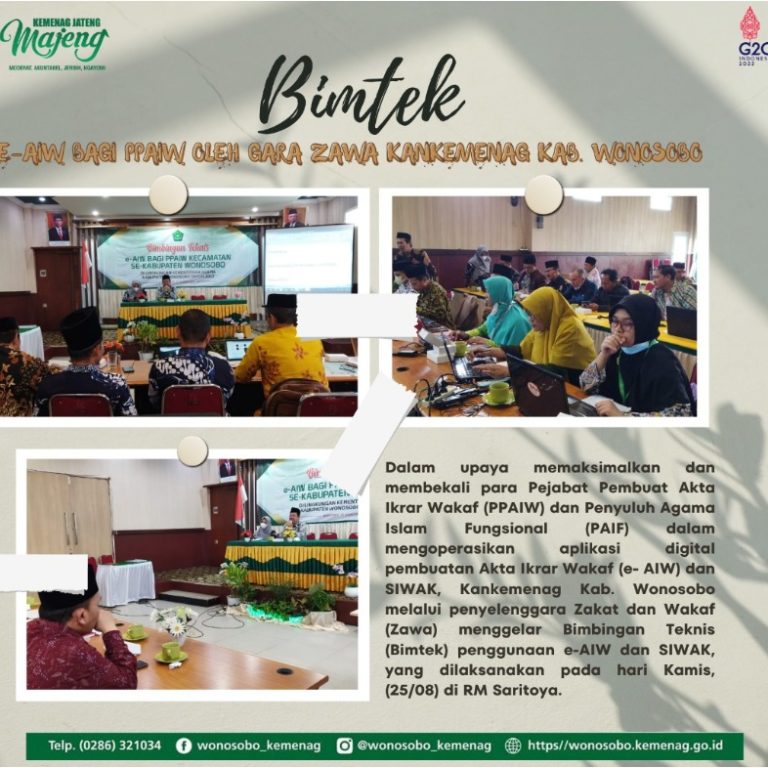 Penyelenggara Zakat Wakaf Gelar Bimtek e-AIW