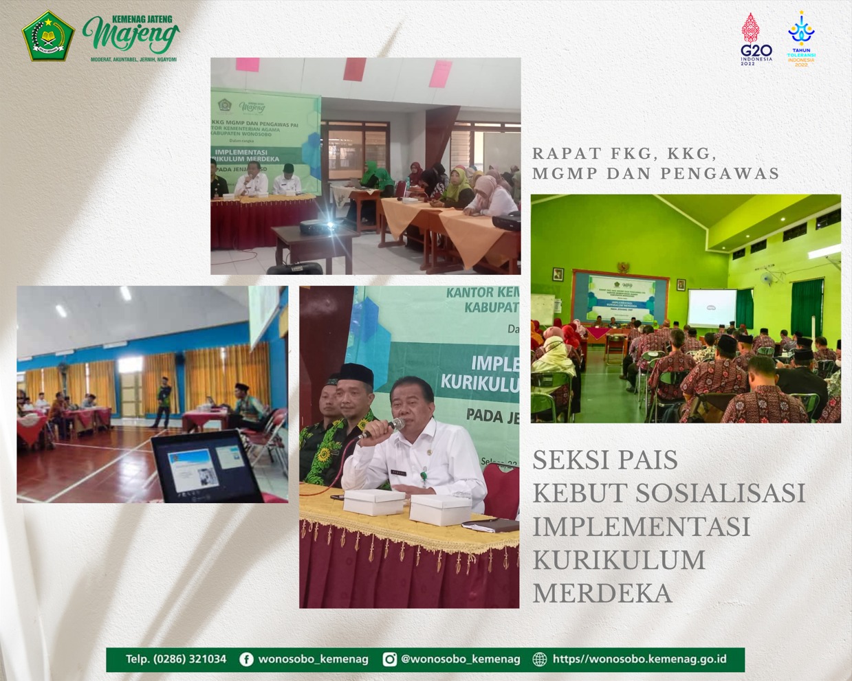 Seksi PAIS Kebut Sosialisasi Implementasi Kurikulum Merdeka dalam Rapat FKG, KKG, MGMP dan Pengawas