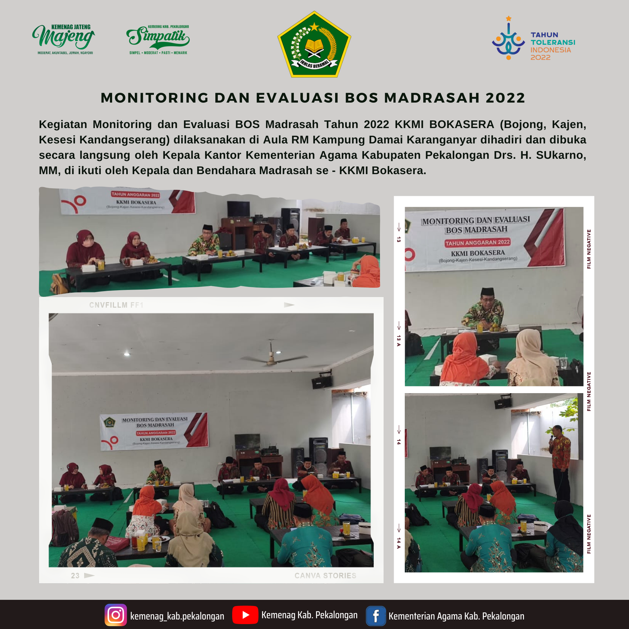 Kepala Kemenag Buka Monev BOS Madrasah