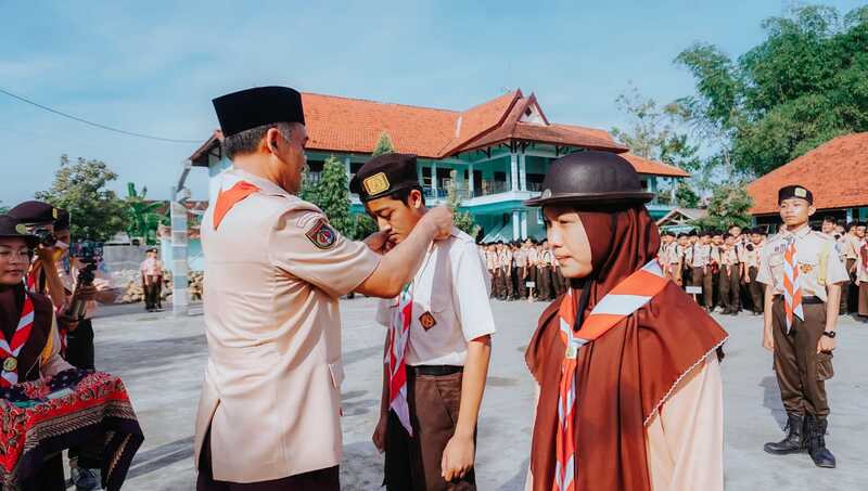 400 Siswa MA Riyadl Ikuti Penerimaan Tamu Ambalan