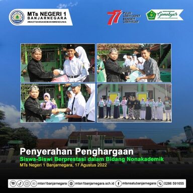 Momen HUT ke-77 RI, Siswa MTs Terima Hadiah Hasil Perlombaan Non-akademik