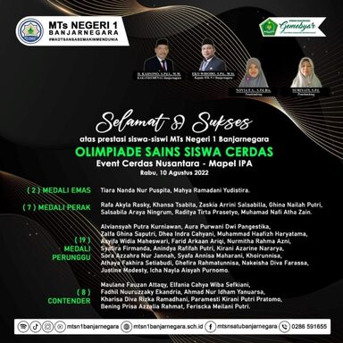 Semangat! Mapel IPA Terus Kejar Prestasi di Ajang Olimpiade Sains Siswa Cerdas