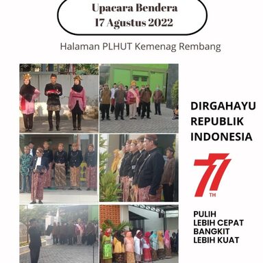 Kenakan Baju Adat, ASN Kemenag Rembang Ikuti Upacara 17 Agustus