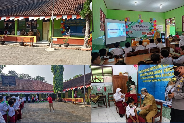 Launching Introduksi Vaksinasi Human Papilloma Virus (HVP) Dan Kampanye Eradikasi Frambusia Kabupaten Boyolali yang dilaksanakan di MIN 11 Boyolali