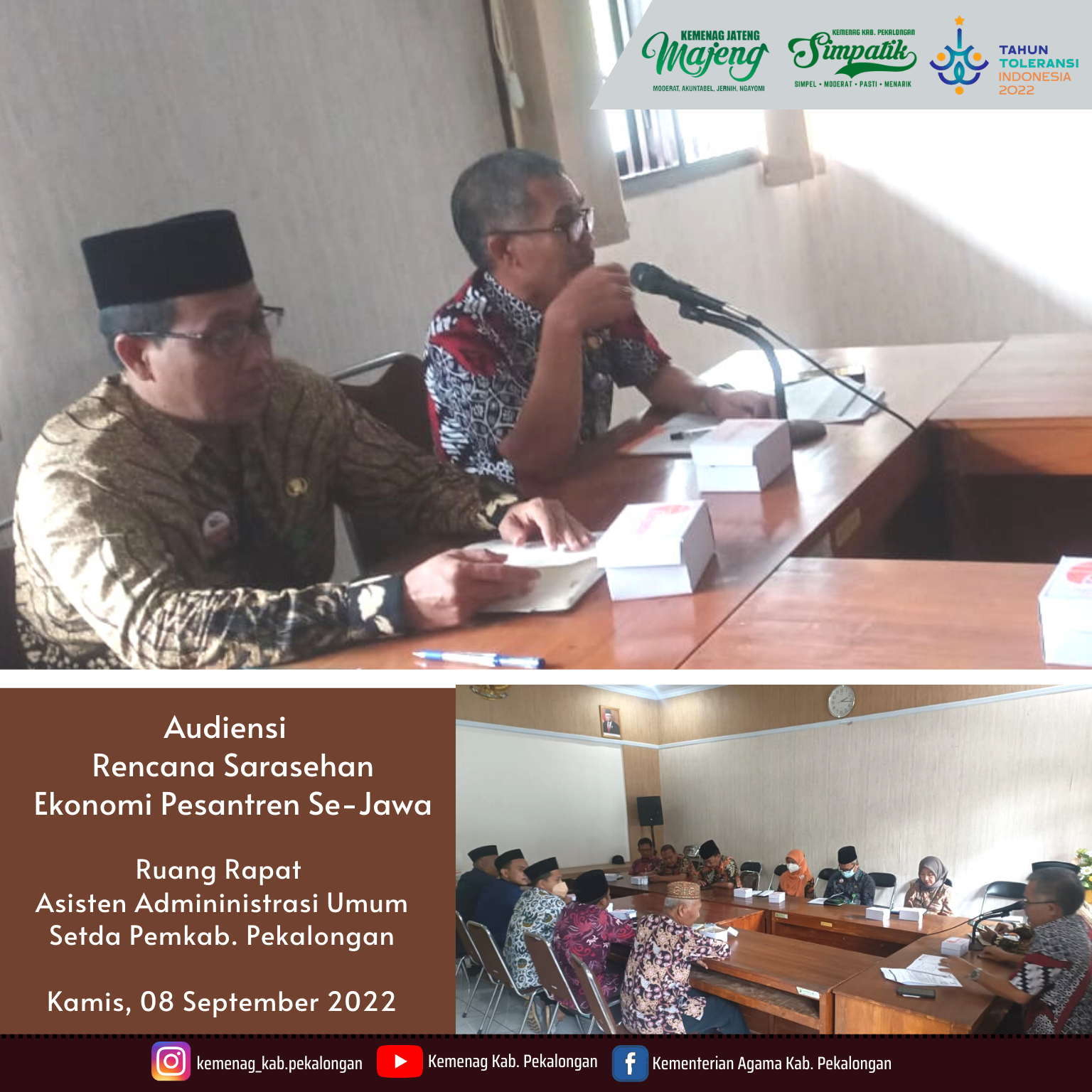 Kemenag Kab. Pekalongan Lakukan Audiensi Sarasehan Ekonomi Pesantren