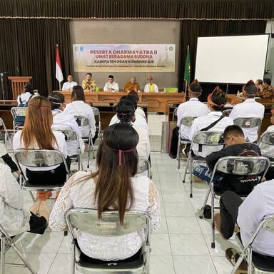Pembimas Buddha Propinsi Jawa Tengah Sambut Peserta Dharmayatra Kabupaten Oki Sumsel