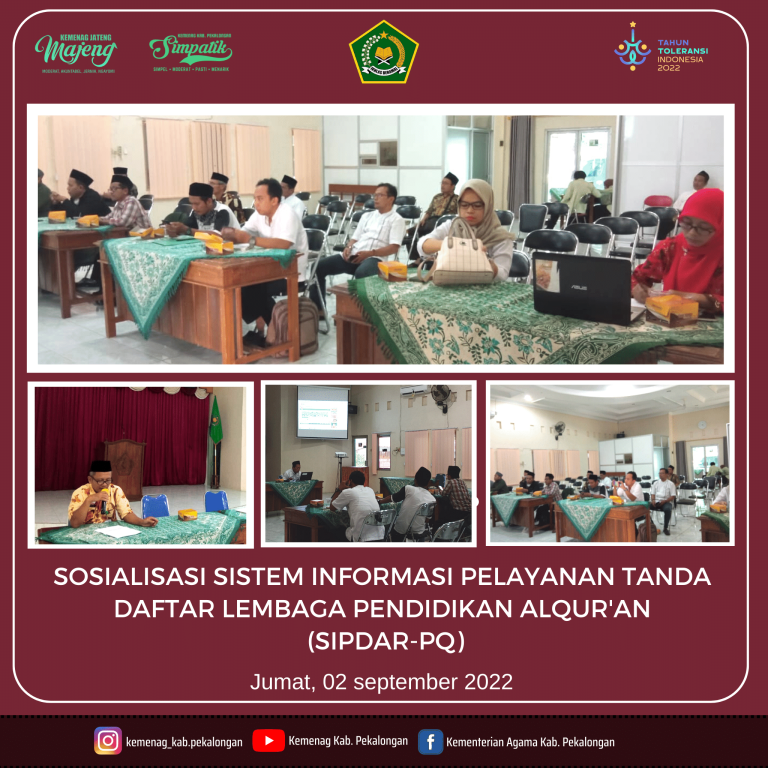 Kemenag Kab. Pekalongan Sosialisasikan Aplikasi Sipdar-PQ