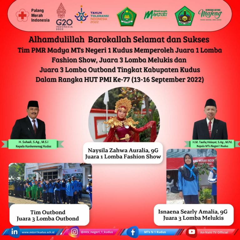 Tim PMR Madya MTs Negeri 1 Kudus Raih Juara dalam Lomba HUT PMI Ke-77