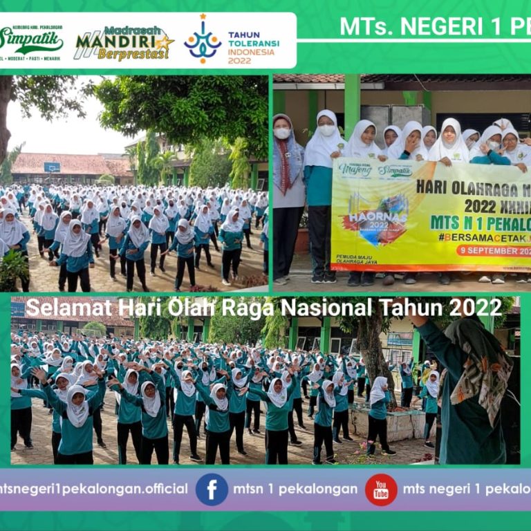 Memperingati HAORNAS, MTs. N 1 Pekalongan Lakukan Senam Bersama