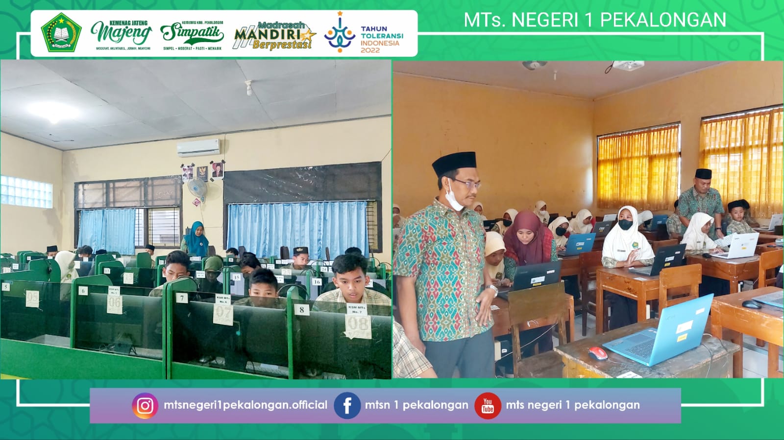Peserta Didik Kelas VIII MTs N 1 Pekalongan Ikuti Gladi ANBK 2022