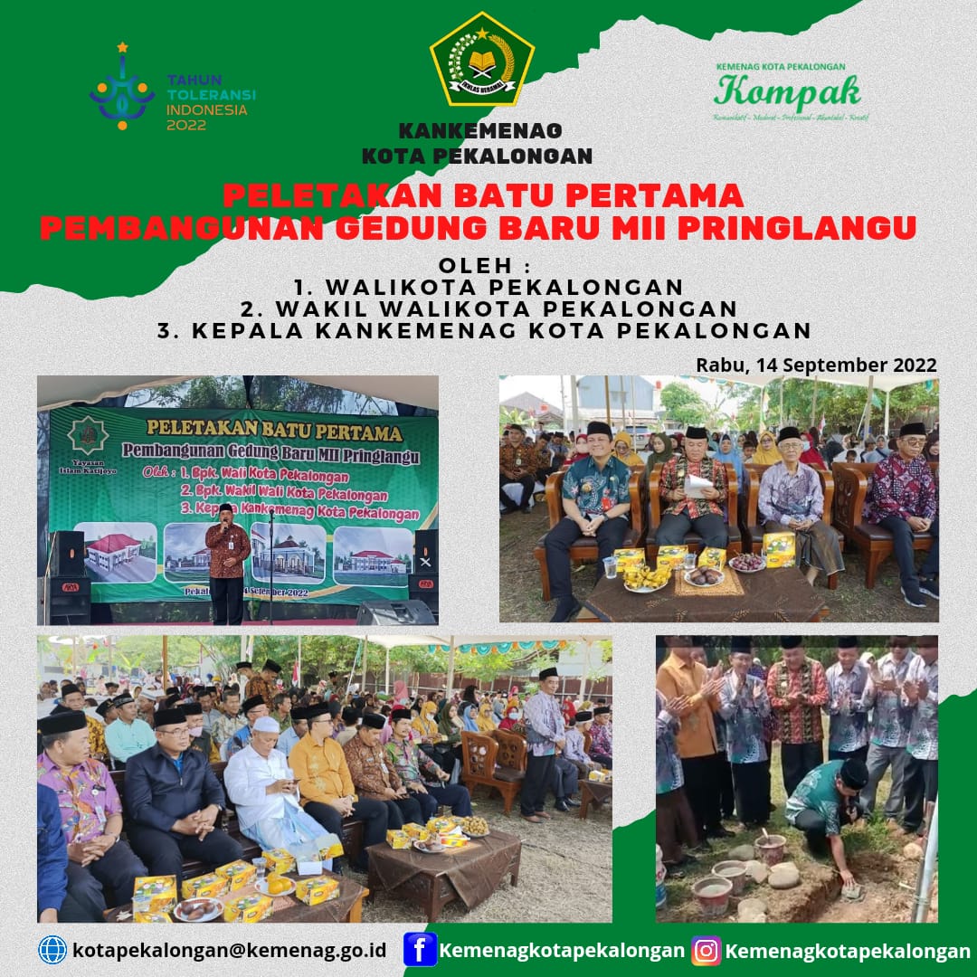 Peletakan Batu Pertama Pembangunan Gedung Baru Madrasah Ibtidaiyah Islamiyah (MII) Pringlangu Kota Pekalongan