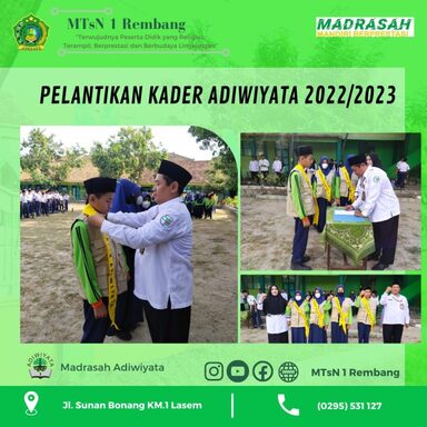 Kepala MTsN 1 Rembang Lantik 270 Kader Adiwiyata