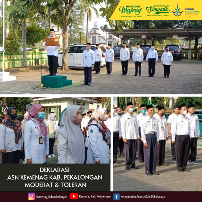 Pembacaan Deklarasi ASN Kemenag Kab. Pekalongan Moderat dan Toleran