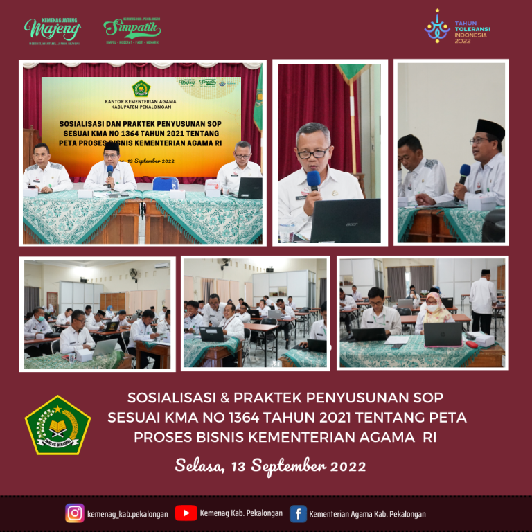 Kemenag Kab. Pekalongan Lakukan Sosialisasi dan Praktek Penyusunan SOP