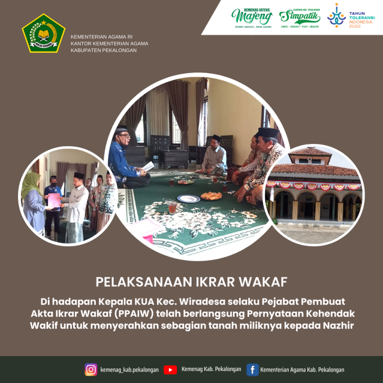 Laksanakan Fungsi PPAIW Kepala KUA Wiradesa Pimpin Ikrar Wakaf