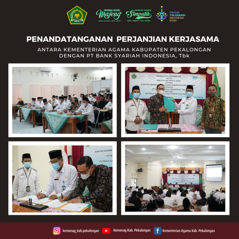 Kemenag Kab. Pekalongan Lakukan Penandatanganan Perjanjian Kerjasama Dengan BSI