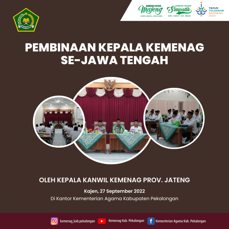 Kakanwil Jawa Tengah Beri Arahan Pada Kepala Kemenag Kab/Kota Se Jateng