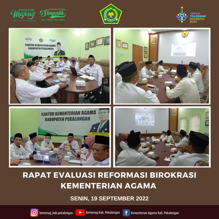Tim Pokja ZI Kemenag Kab. Pekalongan Ikuti Rapat Evaluasi Reformasi Birokrasi Dan SAKIP
