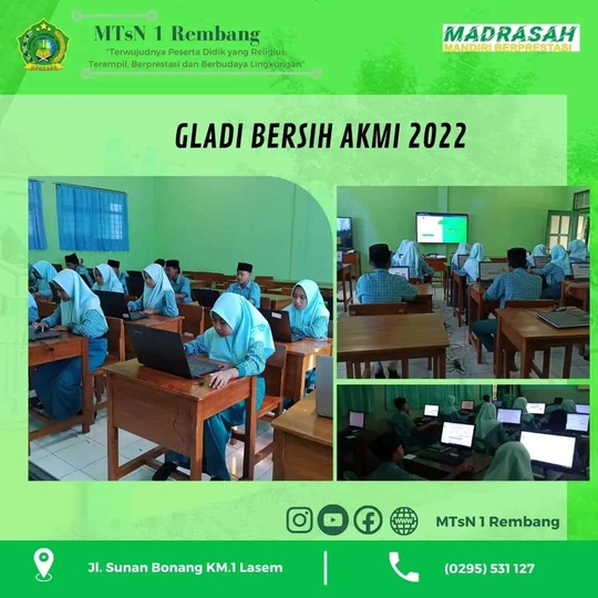 MTsN 1 Rembang Gelar Gladi Bersih AKMI 2022