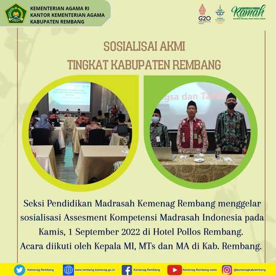 Madrasah Kian Melambung, Kakankemenag Dorong Madrasah di Rembang Besarkan Lembaga
