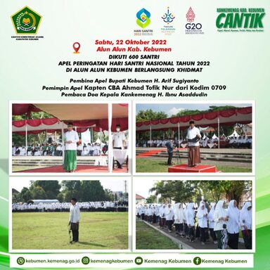 Diikuti 6000 Santri, Apel Peringatan Hari Santri Nasional Di Alun – Alun Kebumen Berlangsung Khidmat