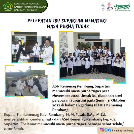 Supartini Masukin Masa Purna Tugas, ASN Lepas dengan Haru