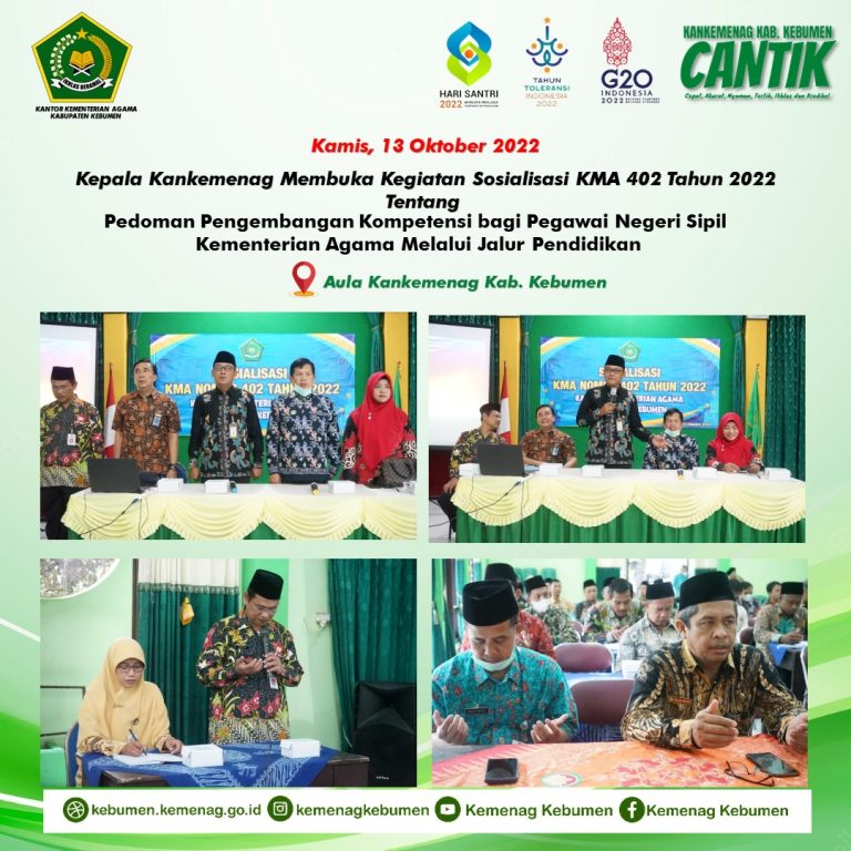 Buka Sosialisasi KMA 402 Tahun 2022, Kakankemenag Dorong ASN Tingkatkan Kompetensi