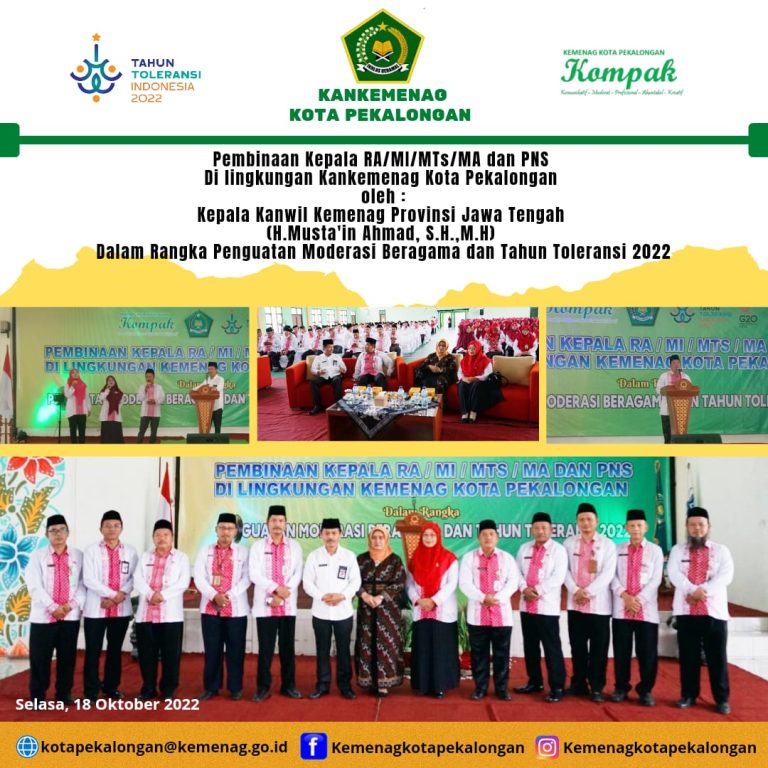 Pembinaan dan Penguatan Moderasi Beragama dan Tahun Toleransi 2022.
