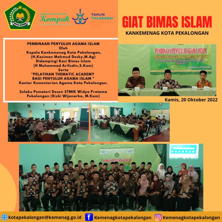 Pembinaan dan Pelatihan Thematic Academy Bagi Penyuluh Agama Islam Kankemenag Kota Pekalongan