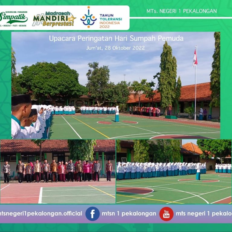 MTs N 1 Pekalongan Gelar Upacara Peringatan Hari Sumpah Pemuda