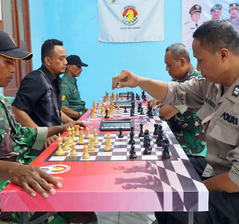 Lomba Catur Sinergitas Tri Pilar Semarakkan Peringatan HUT ke-77 TNI