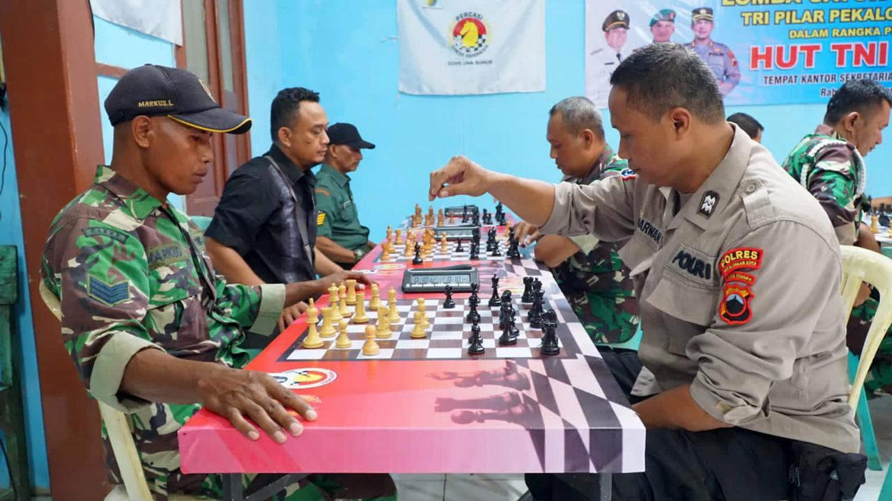 Lomba Catur Sinergitas Tri Pilar Semarakkan Peringatan HUT ke-77 TNI