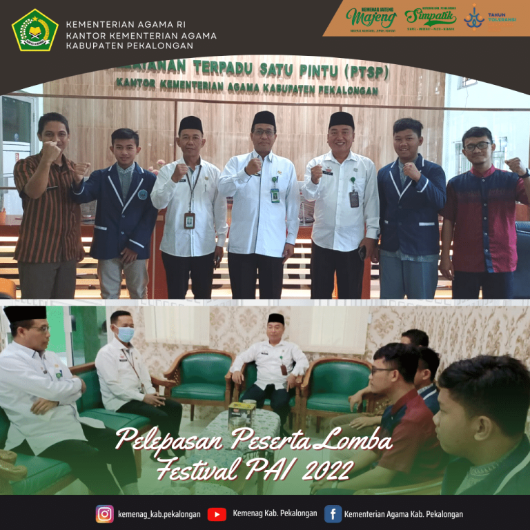 Kepala Kankemenag Kab. Pekalongan Lepas Peserta Lomba Festival PAI SMA/SMK Tahun 2022