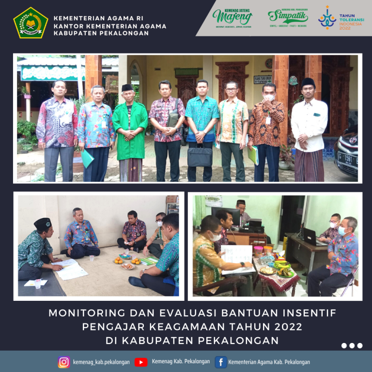Tim Biro Kesra Pemprov. Jateng Lakukan Monev Bantuan Insentif Pengajar Keagamaan 2022 di Kab. Pekalongan