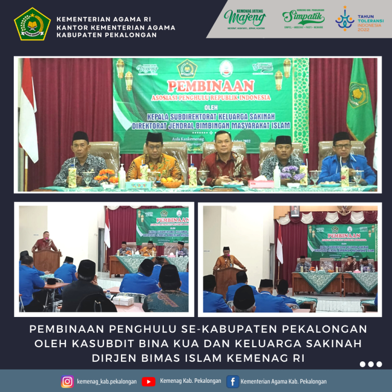Kasubdit Bina KUA dan Keluarga Sakinah Kemenag RI Beri Arahan Pada Penghulu Se-Kabupaten Pekalongan