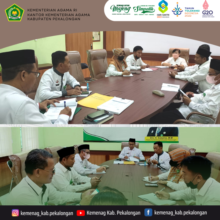 Bahas beberapa Agenda, Kemenag Kab. Pekalongan Lakukan Rapat Koordinasi Rutin.