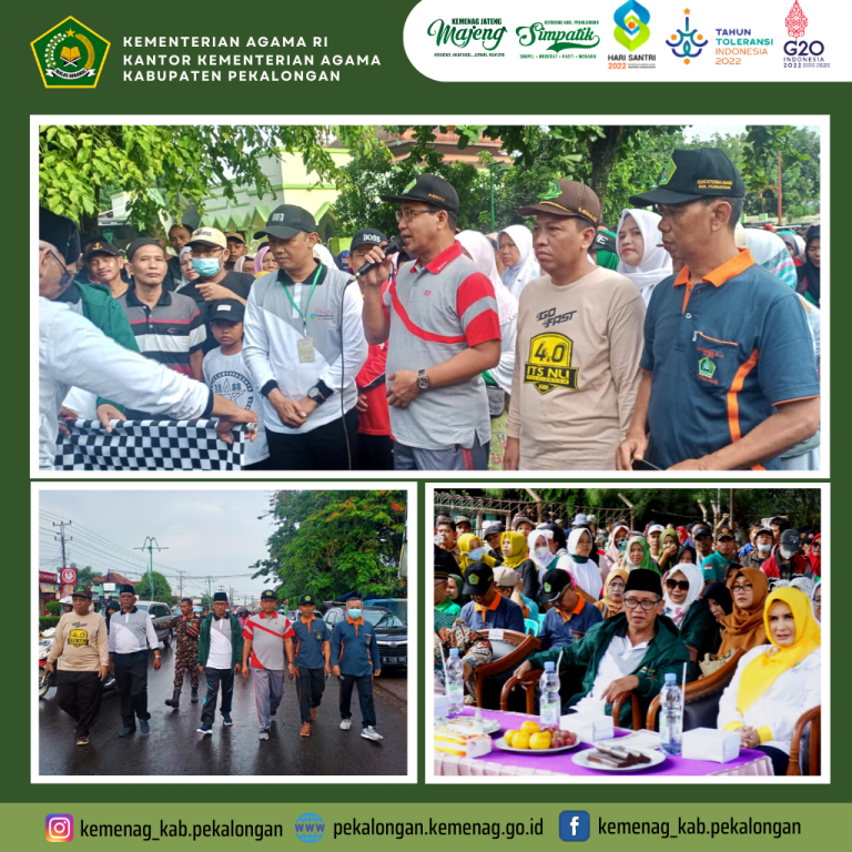 Meriahkan Hari Santri 2022, Kepala Kemenag Kab. Pekalongan Ikuti Jalan Sehat