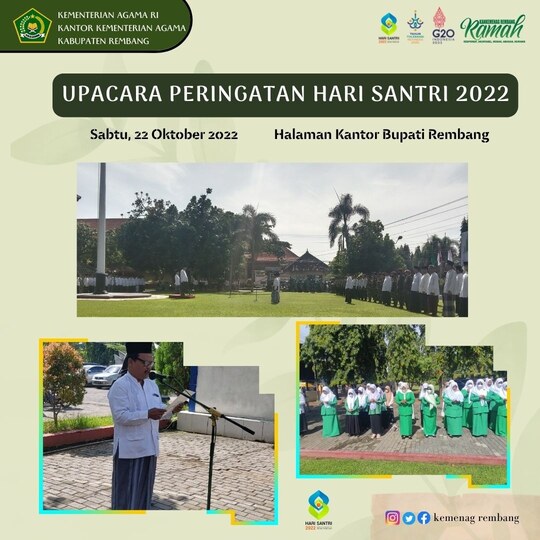 Upacara Hari Santri, Penyuluh Sampaikan Doa, Marching Band As-Syathi’ Jadi Korsik Upacara