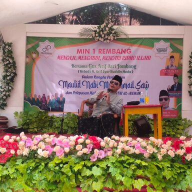 Gelar Maulid Nabi dan Perpisahan PPL  STAI Al Anwar, MIN 1 Rembang datangkan Ustadz dari Jombang