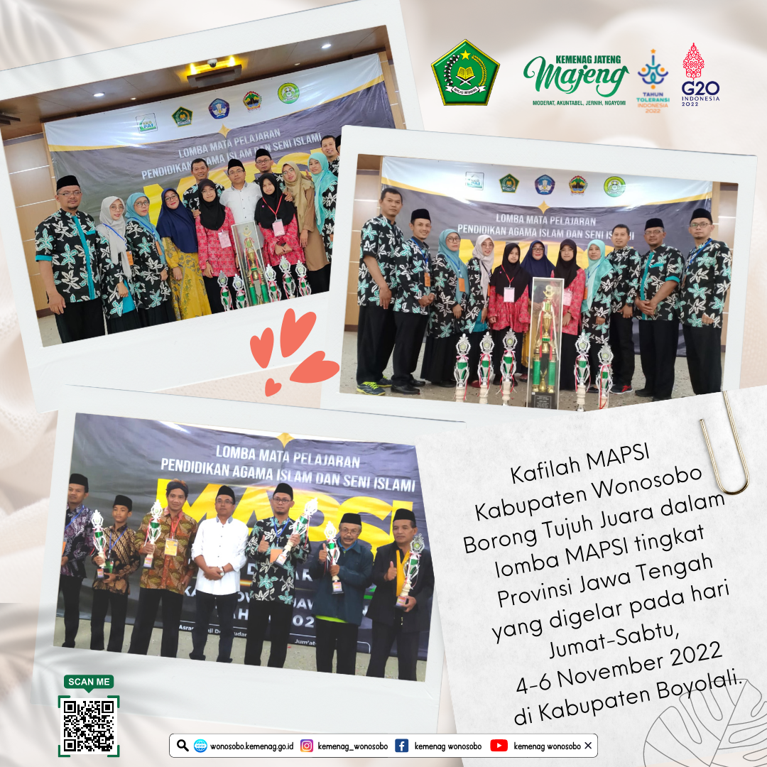 Membanggakan, Kafilah Wonosobo Raih Juara Umum Lomba MAPSI SD