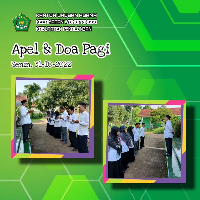 Seluruh ASN KUA Wonopringgo Melaksanakan Apel Dan Doa Bersama.