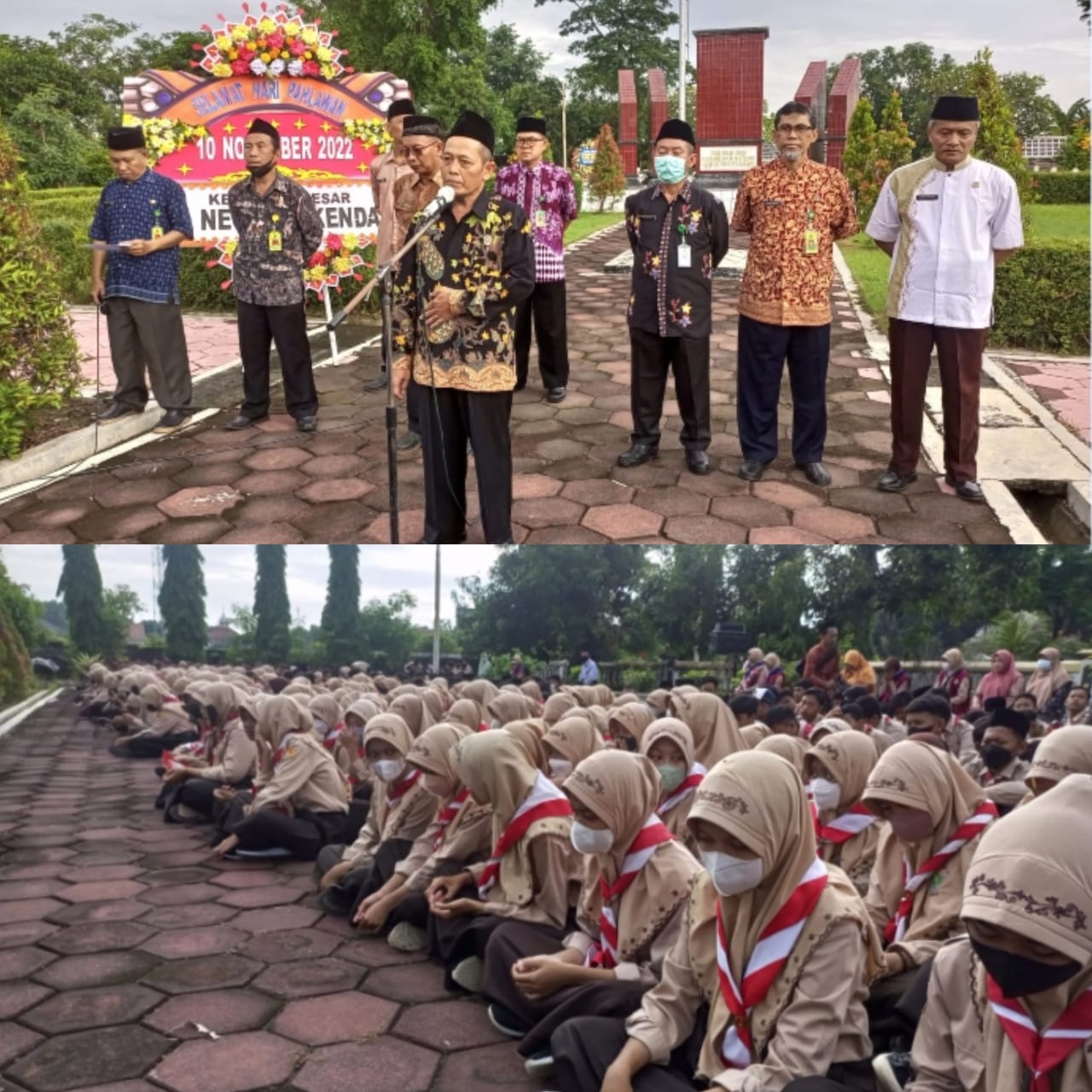 Peringati Hari Pahlawan MTs N 2 Kendal Tabur Bunga