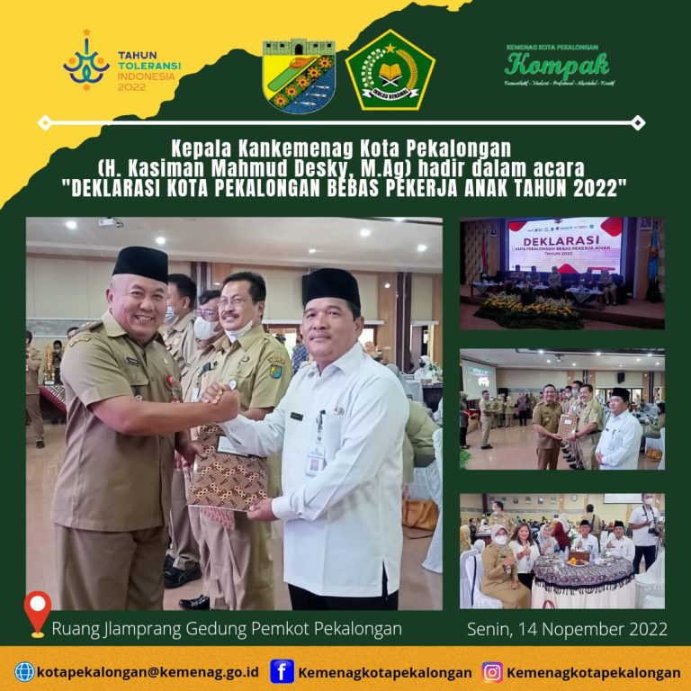 Deklarasi Kota Pekalongan Bebas Pekerja Anak Tahun 2022
